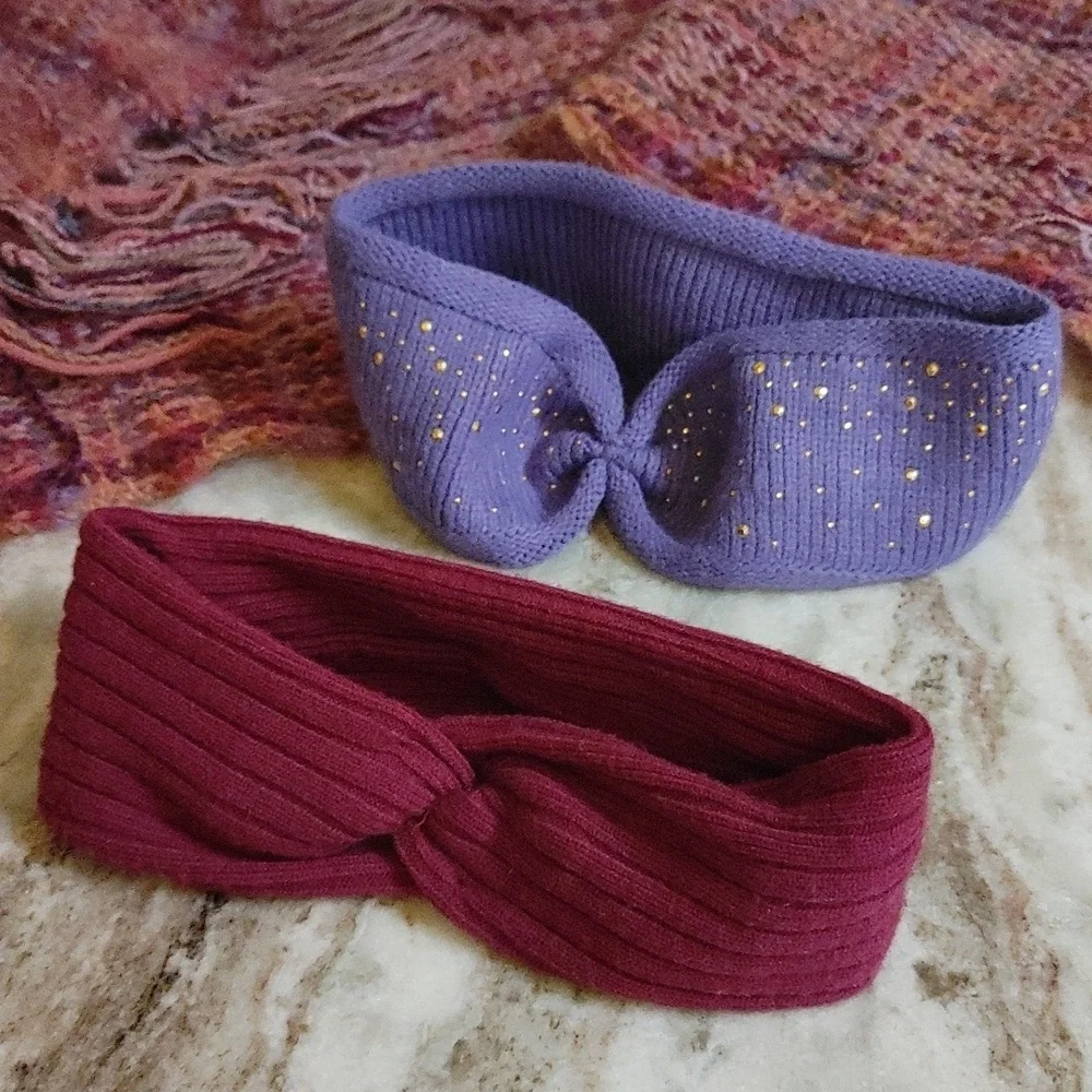 2 Warm Knitted Head Bands